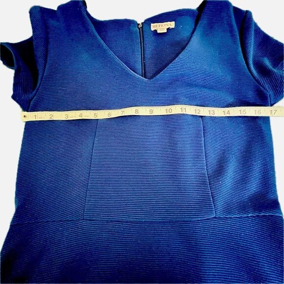 Merona Royal Blue V-Neck Textured Flared‎ Dress With Pockets Size Medium - Picture 4 of 7
